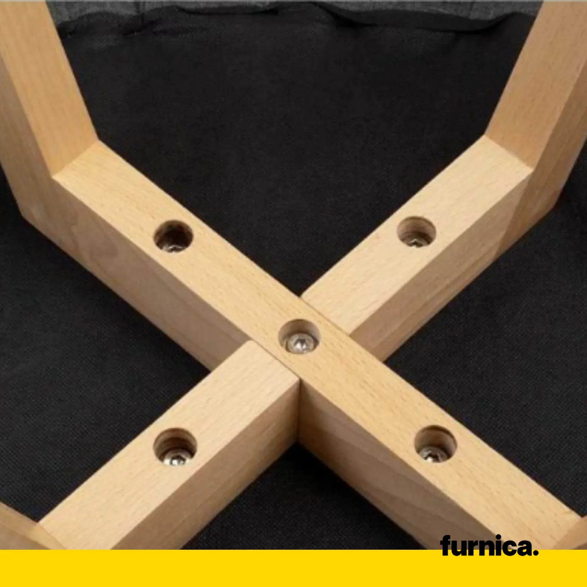 ALBERTO - Chaise de Salle à Manger / Bureau en Tissu Durable avec Pieds en Bois - Gris Foncé – Image 7